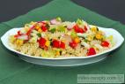 Recept Zeleninový salát s olivami a kukuřicí - salát s těstovinami - návrh na servírování